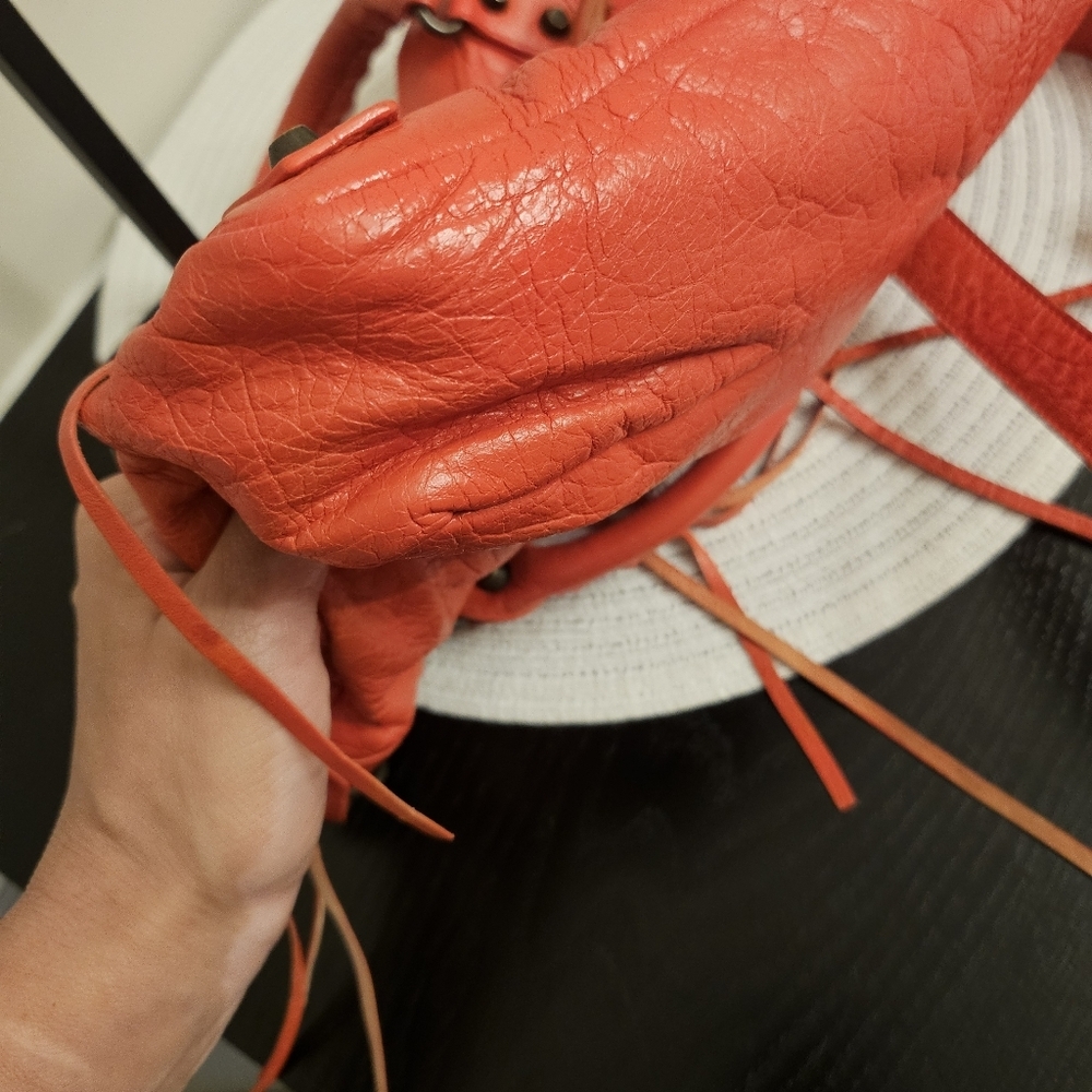 Balenciaga Small City Moto Crossbody Bag 🍊 Rare Orange Red - Picture 14 of 17